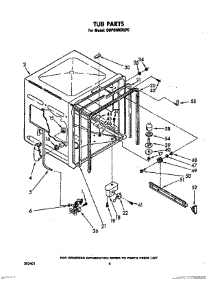 04 - Tub, Lit / Optional parts for Whirlpool Dishwasher GDP6880XLP0 from AppliancePartsPros.com