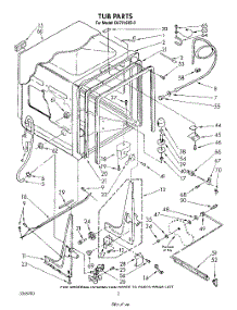 02 - Tub , Lit / Optional parts for Whirlpool Dishwasher DU7216XS2 from AppliancePartsPros.com