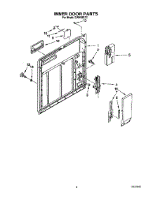 03 - Inner Door parts for Whirlpool Dishwasher DU9450XY1 from AppliancePartsPros.com