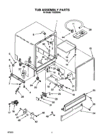 04 - Tub Assembly, Lit / Optional parts for Whirlpool Dishwasher TUD2000W6 from AppliancePartsPros.com