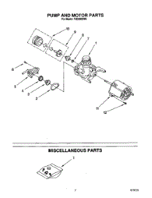 06 - Pump And Motor, Miscellaneous parts for Whirlpool Dishwasher TUD2000W6 from AppliancePartsPros.com