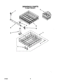 07 - Dishrack parts for Whirlpool Dishwasher TUD2000W6 from AppliancePartsPros.com