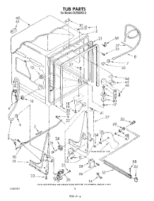 02 - Tub , Lit / Optional parts for Whirlpool Dishwasher DU7600XS2 from AppliancePartsPros.com