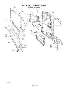 03 - Door And Toe Panel parts for Whirlpool Dishwasher DU1800XP3 from AppliancePartsPros.com