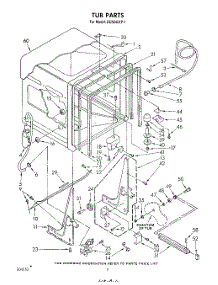 02 - Tub , Literature And Optional parts for Whirlpool Dishwasher DU5040XP1 from AppliancePartsPros.com