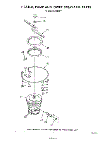 05 - Heater, Pump, And Lower Spray Arm parts for Whirlpool Dishwasher DU5040XP1 from AppliancePartsPros.com