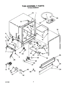 04 - Tub, Lit / Optional parts for Whirlpool Dishwasher DU8000XX4 from AppliancePartsPros.com