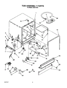 04 - Tub Assembly, Lit / Optional parts for Whirlpool Dishwasher LUD2100X5 from AppliancePartsPros.com