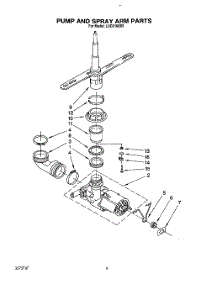 05 - Pump And Spray Arm parts for Whirlpool Dishwasher LUD2100X5 from AppliancePartsPros.com