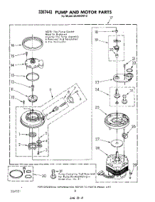 06 - 3367443 Pump And Motor parts for Whirlpool Dishwasher DU4040XP2 from AppliancePartsPros.com
