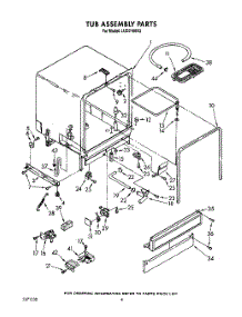 04 - Tub Assembly, Lit / Optional parts for Whirlpool Dishwasher LUD2100X3 from AppliancePartsPros.com
