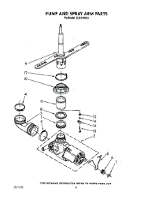 05 - Pump And Spray Arm parts for Whirlpool Dishwasher LUD2100X3 from AppliancePartsPros.com