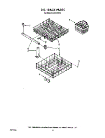 07 - Dishrack parts for Whirlpool Dishwasher LUD2100X3 from AppliancePartsPros.com
