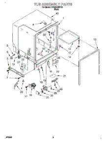 03 - Tub Assembly parts for Whirlpool Dishwasher DP920QWDB2 from AppliancePartsPros.com