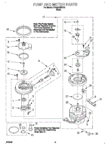 05 - Pump And Motor parts for Whirlpool Dishwasher DP920QWDB2 from AppliancePartsPros.com