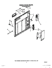 03 - Inner Door parts for Whirlpool Dishwasher DU9700XX0 from AppliancePartsPros.com