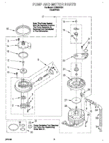 04 - Pump And Motor parts for Whirlpool Dishwasher DU8550XB1 from AppliancePartsPros.com
