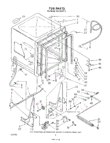 02 - Tub , Literature And Optional parts for Whirlpool Dishwasher DU1099XT2 from AppliancePartsPros.com