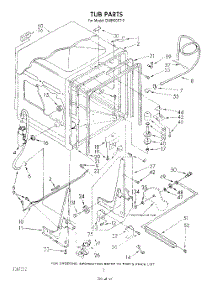 02 - Tub , Lit / Optional parts for Whirlpool Dishwasher DU8500XT0 from AppliancePartsPros.com