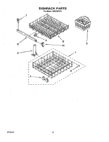 07 - Dishrack parts for Whirlpool Dishwasher DU8000XX5 from AppliancePartsPros.com