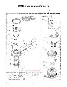 06 - 302740 Pump parts for Whirlpool Dishwasher DU7903XL0 from AppliancePartsPros.com