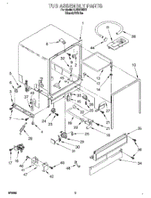 03 - Tub Assembly, Lit / Optional parts for Whirlpool Dishwasher LUD2100X7 from AppliancePartsPros.com