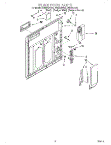 02 - Inner Door parts for Whirlpool Dishwasher DU980QPDB4 from AppliancePartsPros.com