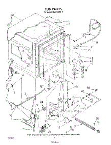 02 - Tub , Lit / Optional parts for Whirlpool Dishwasher DU7600XS1 from AppliancePartsPros.com