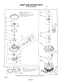 06 - Pump And Motor parts for Whirlpool Dishwasher DU7600XS1 from AppliancePartsPros.com