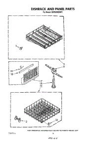 05 - Dishrack And Panel parts for Whirlpool Dishwasher GDP6000XRP1 from AppliancePartsPros.com