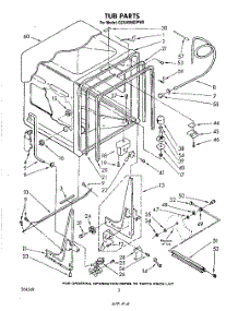 02 - Tub parts for Whirlpool Dishwasher GDU4050XPW0 from AppliancePartsPros.com