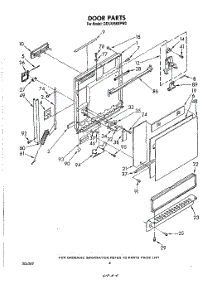 03 - Door parts for Whirlpool Dishwasher GDU4050XPW0 from AppliancePartsPros.com