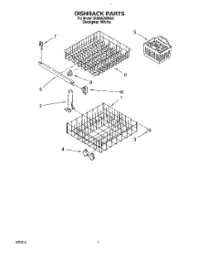 06 - Dishrack parts for Whirlpool Dishwasher DU806CWDQ0 from AppliancePartsPros.com