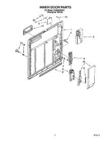 02 - Inner Door parts for Whirlpool Dishwasher DU806CWDQ2 from AppliancePartsPros.com