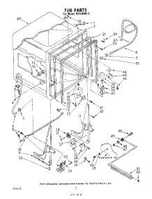 02 - Tub , Lit / Optional parts for Whirlpool Dishwasher SHU55042 from AppliancePartsPros.com