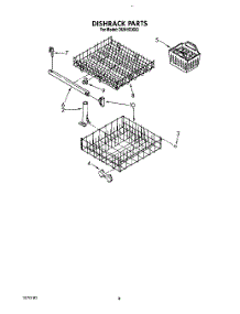 07 - Dishrack parts for Whirlpool Dishwasher DU8150XX0 from AppliancePartsPros.com