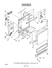 03 - Door parts for Whirlpool Dishwasher GDU4050XPW3 from AppliancePartsPros.com
