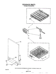 04 - Dishrack parts for Whirlpool Dishwasher GDU4050XPW3 from AppliancePartsPros.com