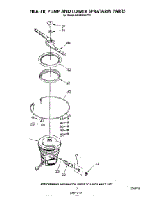 05 - Heater, Pump And Lower Spray Arm parts for Whirlpool Dishwasher GDU4050XPW3 from AppliancePartsPros.com