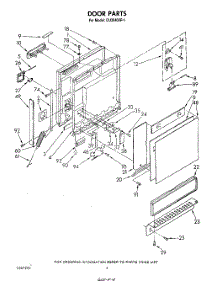 03 - Door , Literature And Optional parts for Whirlpool Dishwasher DU3040XP1 from AppliancePartsPros.com