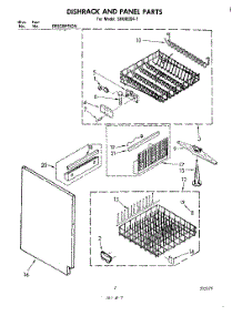 05 - Dishrack And Panel parts for Whirlpool Dishwasher SHU80041 from AppliancePartsPros.com