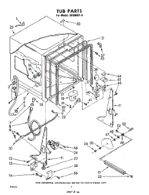 02 - Tub , Lit / Optional parts for Whirlpool Dishwasher SHU80010 from AppliancePartsPros.com