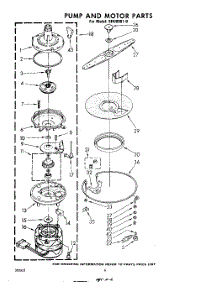 04 - Pump And Motor parts for Whirlpool Dishwasher SHU80010 from AppliancePartsPros.com