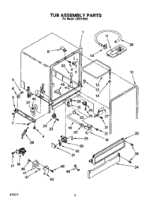 04 - Tub Assembly, Lit / Optional parts for Whirlpool Dishwasher LUD2100X6 from AppliancePartsPros.com