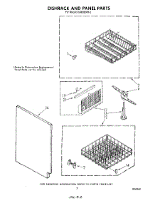 05 - Dishrack And Panel parts for Whirlpool Dishwasher DU6000XR0 from AppliancePartsPros.com