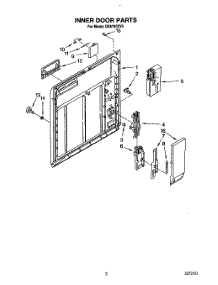 03 - Inner Door parts for Whirlpool Dishwasher DU8750XY0 from AppliancePartsPros.com
