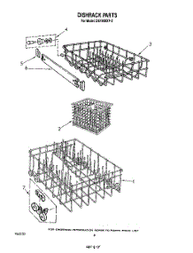 07 - Dishrack parts for Whirlpool Dishwasher DU1800XP2 from AppliancePartsPros.com
