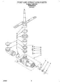 04 - Pump And Spray Arm parts for Whirlpool Dishwasher DU8016XX6 from AppliancePartsPros.com