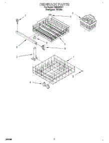 06 - Dishrack parts for Whirlpool Dishwasher DU8450XB1 from AppliancePartsPros.com
