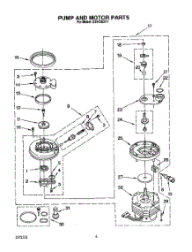 05 - Pump And Motor parts for Whirlpool Dishwasher DU9700XY1 from AppliancePartsPros.com